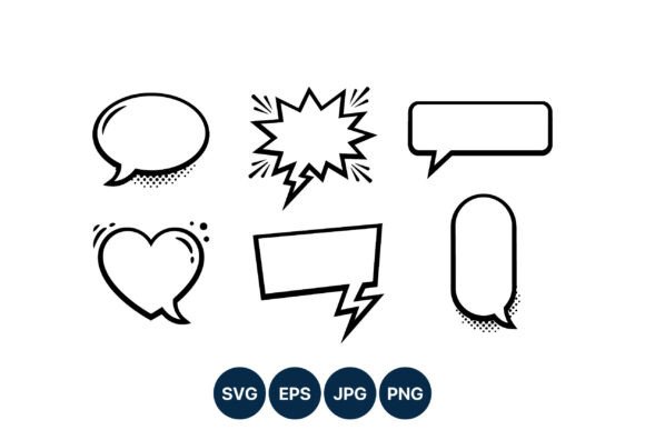 Comic Speech Bubbles Vector Set Black Graphics