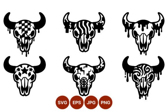 Dripping Cow Skull Vector Art Graphics & Illustrations