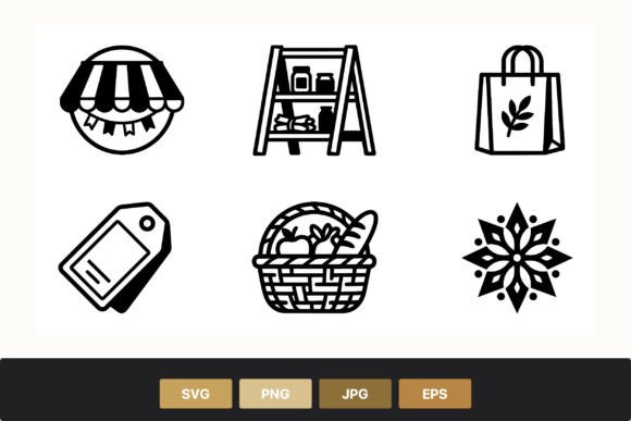 Grocery Market Stall Basket Tag Bag Graphics Review