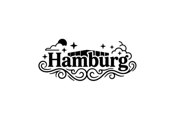 Hamburg Elbphilharmonie Black White Graphics for Local Branding & Packaging