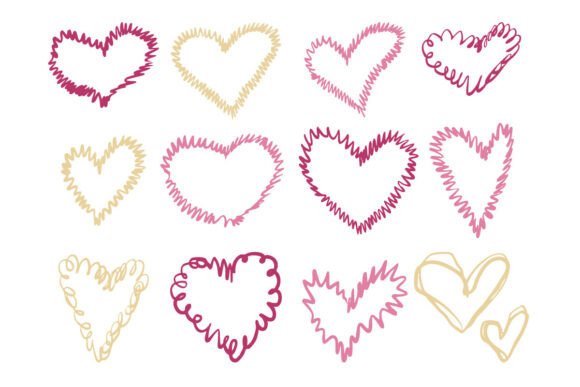 Hand Drawn Heart Doodle Vector Set: Graphics & Illustrations Review