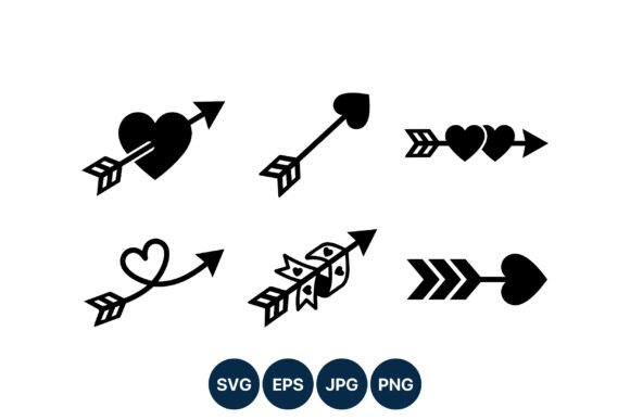 Heart Arrow Black Vector Icons: Graphics & Illustrations