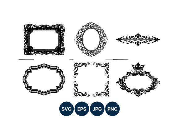 Ornamental Frame Set Black Vector Art Graphics