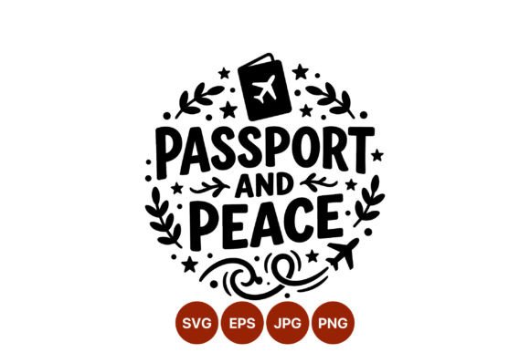 Passport Peace Travel Vector Design Graphics & Illustrations