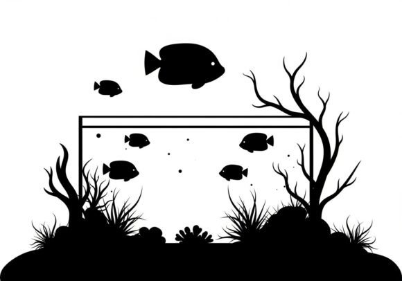 Silhouette Fish Tank Plants Fish Aquariu