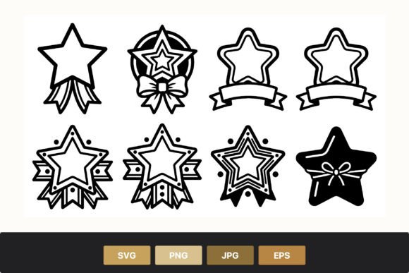 Star Ribbons Vector Outline Icons: Graphics & Illustrations Review
