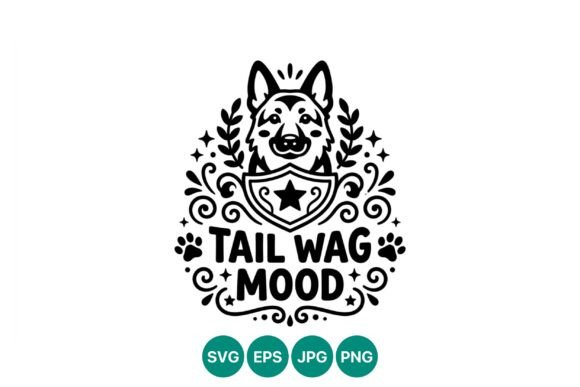 Tail Wag Mood Dog Face Vector: A Playful Graphic for Branding & Marketing