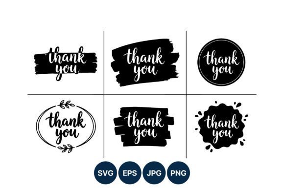 Thank You Script Brush Lettering Vector Graphics