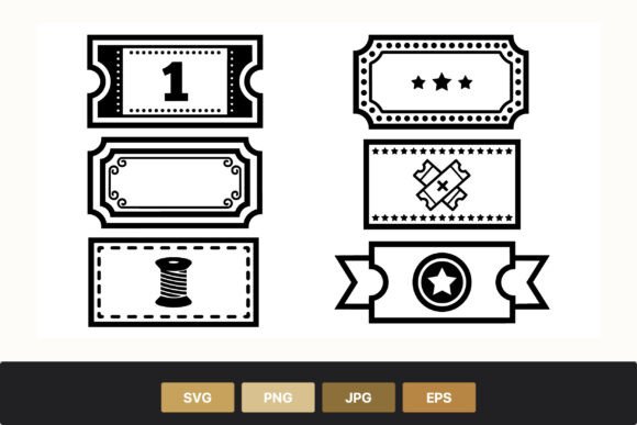 Vintage Black White Ticket Label Vector Graphics Review